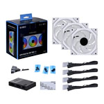 Lian Li UNI FAN SL Infinity Mirror 120mm ARGB PWM Fan White 3PK With Hub
