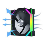 Lian Li UNI FAN SL Wireless Reverse Blade 120mm ARGB PWM Fan Black 3PK With Hub