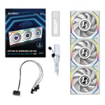 Lian Li UNI FAN SL Wireless LCD 120mm ARGB PWM Fan White 3 Pack With Hub