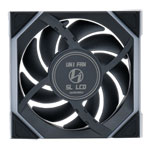 Lian Li UNI FAN SL Wireless Reverse Blade LCD 120mm ARGB PWM Fan Black 3 Pack With Hub