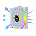 Lian Li UNI FAN SL Wireless Reverse Blade LCD 120mm ARGB PWM Fan White 3 Pack With Hub