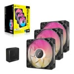 CORSAIR iCUE LINK RX120 MAX RGB Black 120mm PWM Thick Fan Starter Kit 3 Pack