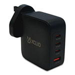 Xclio Premium 140W USB-C/A Compact 4-port GaN III Charger 3C1A UK Wall Plug