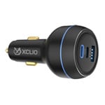 Xclio Premium 130W Ultra Fast PD Dual USB-C + USB-A Metal Car Charger for Laptops/Phones/Tablets