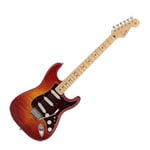 Ex Display Fender MIJ Hybrid II Strat Flame Sunset Orange Transparent