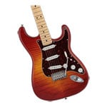 Ex Display Fender MIJ Hybrid II Strat Flame Sunset Orange Transparent