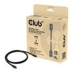 Club3D 1.2m Black 80Gbps Certified USB Type-C to USB Type-C Cable