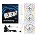 Lian Li UNI TL Wireless 120mm ARGB PWM Fan White 3 Pack with L-Wireless Hub