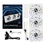 Lian Li UNI TL LCD Wireless 120mm ARGB PWM Fan White 3 Pack with L-Wireless Hub