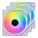 Lian Li UNI FAN SL Infinity Wireless Reverse Blade 120mm ARGB PWM Fan White Triple Pack