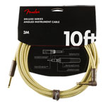 Fender Deluxe Series Instrument Cable, Straight/Angle, Tweed (10 ft)