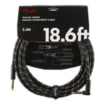 Fender Deluxe Series Instrument Cable, Straight/Angle, Black Tweed (18.6 ft)