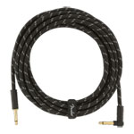 Fender Deluxe Series Instrument Cable, Straight/Angle, Black Tweed (18.6 ft)