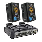 IDX 2x CUE-J300 + VL-2000S Battery Bundle
