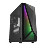 FSP CMT195A ARGB Tempered Glass Mid Tower Case with 4x 120mm ARGB Fans Black