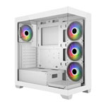 FSP M340 Tempered Glass Mid Tower PC Gaming Case with 4x 120mm ARGB Fans White