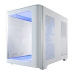 FSP S380 ARGB Dual Chamber MicroATX Tempered Glass PC Gaming Case with 3x 120mm ARGB Fans White