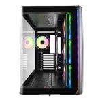 FSP M580 ARGB Dual Chamber Mid Tower Tempered Glass Compact Gaming Case with 4x120mm ARGB Fans Black