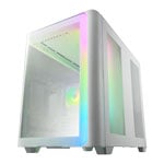 FSP M580 ARGB Dual Chamber Mid Tower Tempered Glass PC Gaming Case with 4x 120mm ARGB Fans White