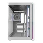 FSP M580PLUS ARGB Dual Chamber Mid Tower Tempered Glass PC Gaming Case with 4x 120mm ARGB Fans White