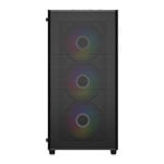 FSP M220 Tempered Glass Mid Tower PC Gaming Case with 4x 120mm ARGB Fans Black