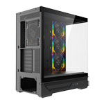 CiT Destiny Black Mid Tower Tempered Glass PC Gaming Case with ARGB Fans