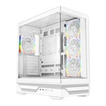 CiT Destiny White Mid Tower Tempered Glass PC Gaming Case with ARGB Fans