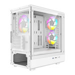 CiT Level 5 White Micro-ATX Mesh PC Gaming Case with ARGB Fans