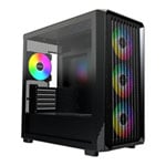 Montech X5M Black microATX Case with 4 x ARGB Fans