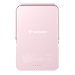 Verbatim Charge 'n' Go Wireless / USB-C 10000mAh Power Bank with Stand, Pink