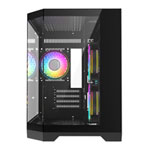 CiT DS240 Black Micro-ATX Tempered Glass PC Gaming Case with 3x Celsius Fans