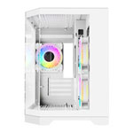 CiT DS240 White Micro-ATX Tempered Glass PC Gaming Case with 3x Celsius Fans