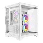 CiT DS240 White Micro-ATX Tempered Glass PC Gaming Case with 3x Celsius Fans