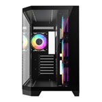 CiT DS360 Black Mid Tower Tempered Glass PC Gaming Case with 4x Celsius Fans