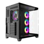 CiT DS360 Black Mid Tower Tempered Glass PC Gaming Case with 4x Celsius Fans