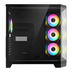 CiT DS360 Black Mid Tower Tempered Glass PC Gaming Case with 4x Pro Storm Fans