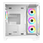 CiT DS360 White Mid Tower Tempered Glass PC Gaming Case with 4x Pro Storm Fans