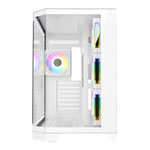CiT DS360 White Mid Tower Tempered Glass PC Gaming Case with 4x Pro Storm Fans
