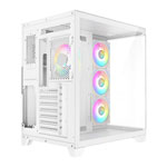 CiT DS360 White Mid Tower Tempered Glass PC Gaming Case with 4x Pro Storm Fans