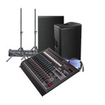 HH 12" Loudspeakers, Q16FX Mixing Desk, Stands and Leads