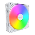 Montech E28 ARGB 120mm White PWM Fans - 3 Pack w/ Fan Hub