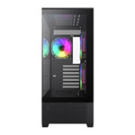 GameMax Vista Black Mid Tower Tempered Glass PC Gaming Case with 6x Infinity Fans