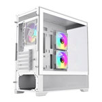 GameMax Vista Mini White MicroATX Tempered Glass PC Gaming Case with 6x Infinity Fans
