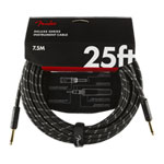 Fender Deluxe Series Instrument Cable, Straight/Straight, 25 ft, Black Tweed