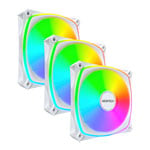 Montech AX120 Pro ARGB 120mm White PWM Fan Triple Pack w/ Fan Hub