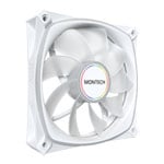 Montech RX120 Pro ARGB 120mm White Reverse PWM Fan Triple Pack w/ Fan Hub