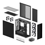 Arctic Xtender Mirror Black Tempered Glass w/o Vertical Mount Mid-Tower E-ATX Case