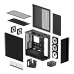 Arctic Xtender Mirror Black Tempered Glass w/ Vertical Mount Mid-Tower E-ATX Case