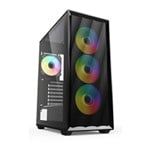 Sharkoon VK4 ARGB Black Mid Tower Tempered Glass Case inc 4x ARGB Fans
