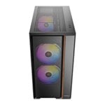Antec Flux Rear Mid Tower Tempered Glass Black / Wood PC Gaming Case